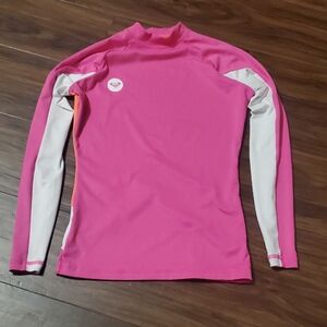 Roxy Pink and White Swim Rash Guard